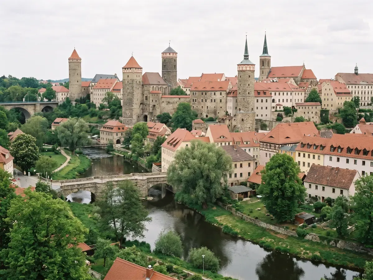 Altstadt von Bautzen über der Spree