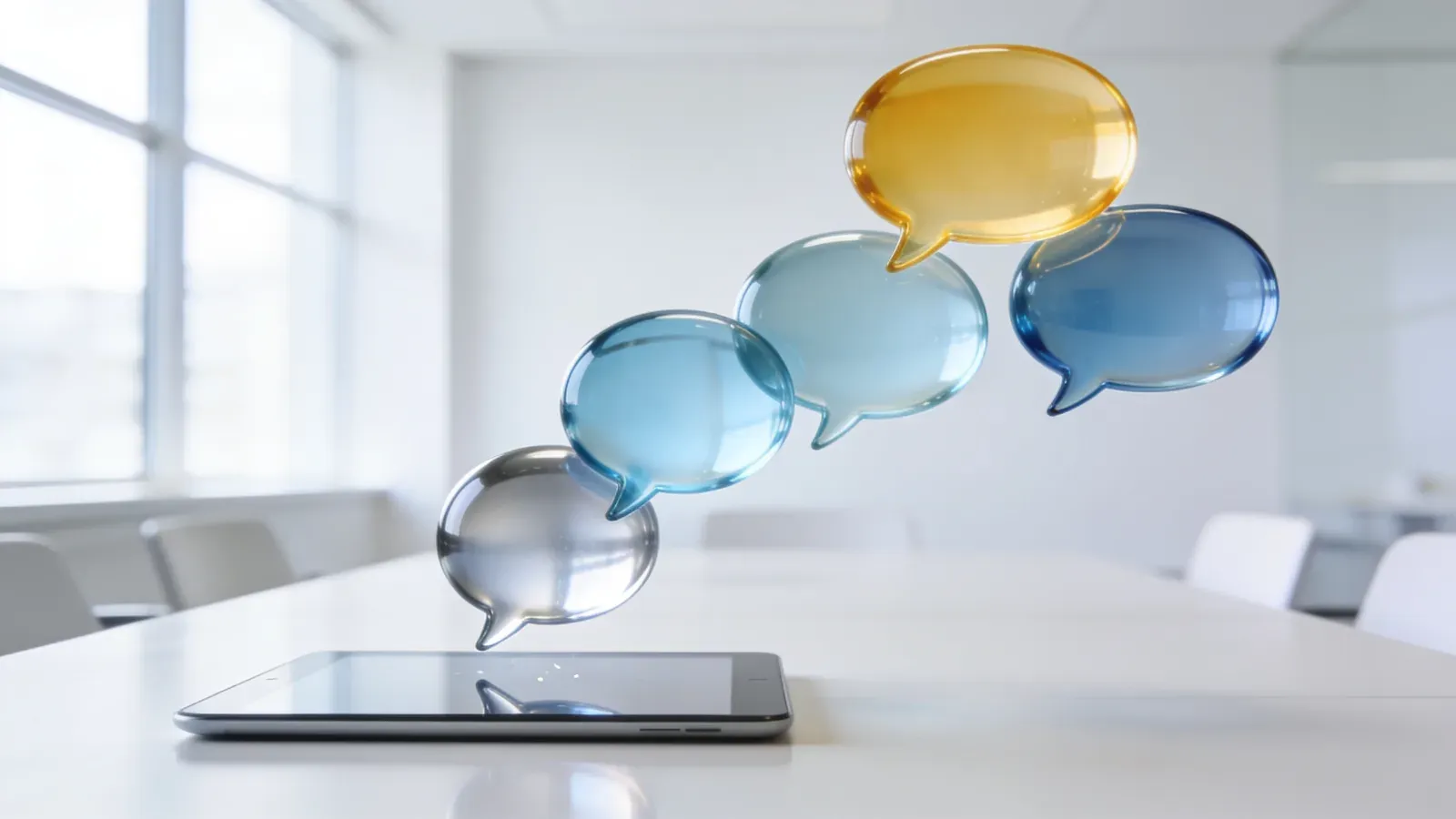 Next-Gen Sales Assistant: Chat-Dialoge steigen aus einem Tablet auf