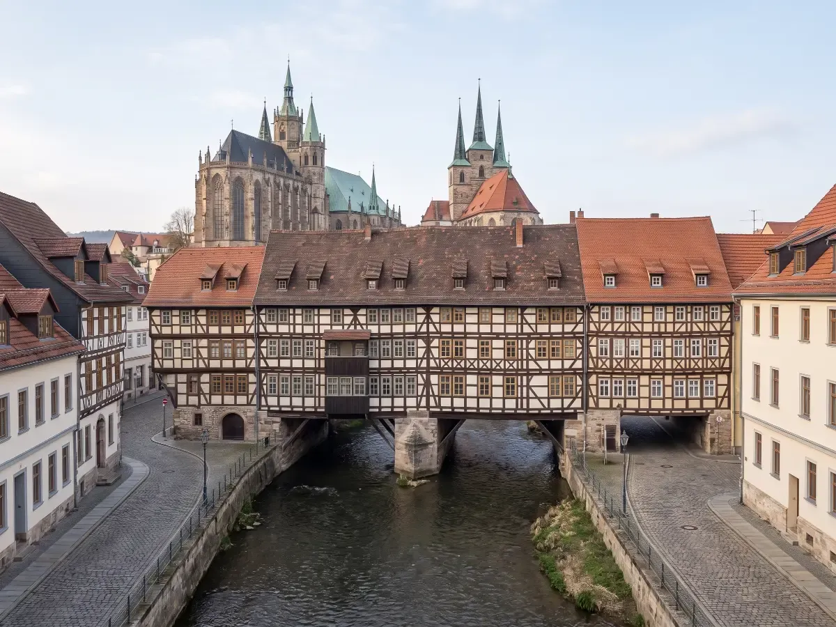 Krämerbrücke und Domberg in Erfurt