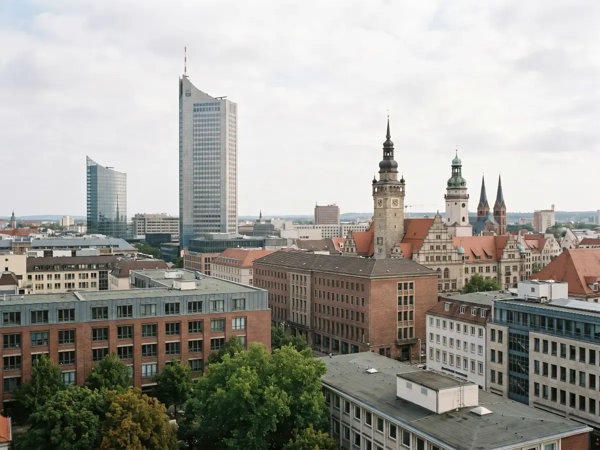 Leipziger Skyline mit City-Hochhaus