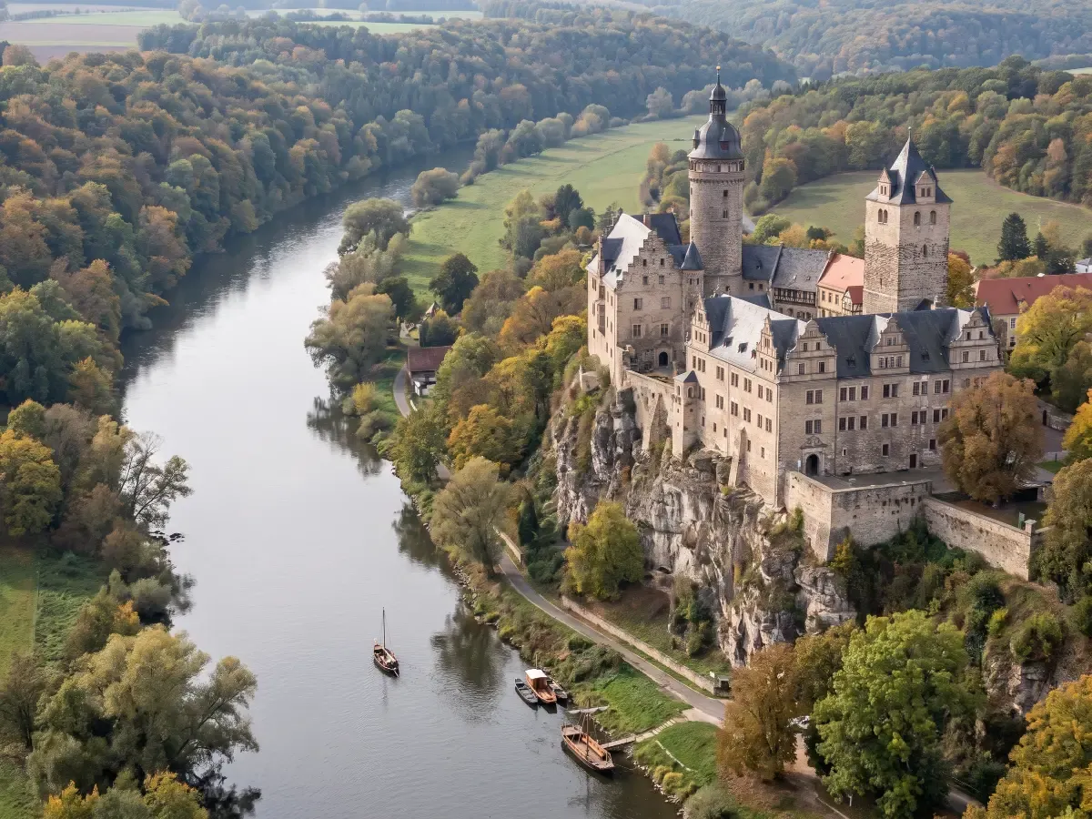 Schloss Bernburg über der Saale