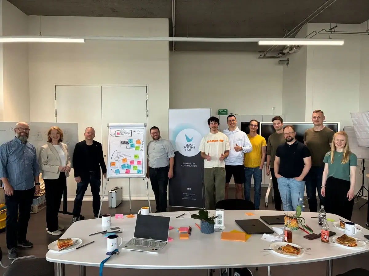 Workshop group from Sellium and partners at the Smart Systems Hub